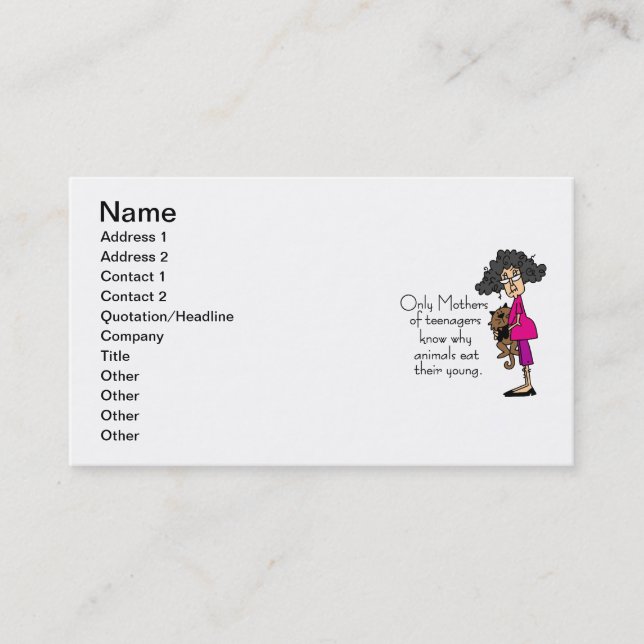 Mothers of Teenagers Business Card (Front)