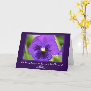 Mother's Passing Purple Pansy Sympathy Card