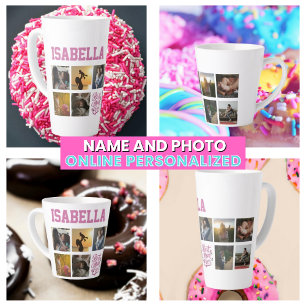 Mothers Photo Collage Script Best Mum Ever  Latte Mug