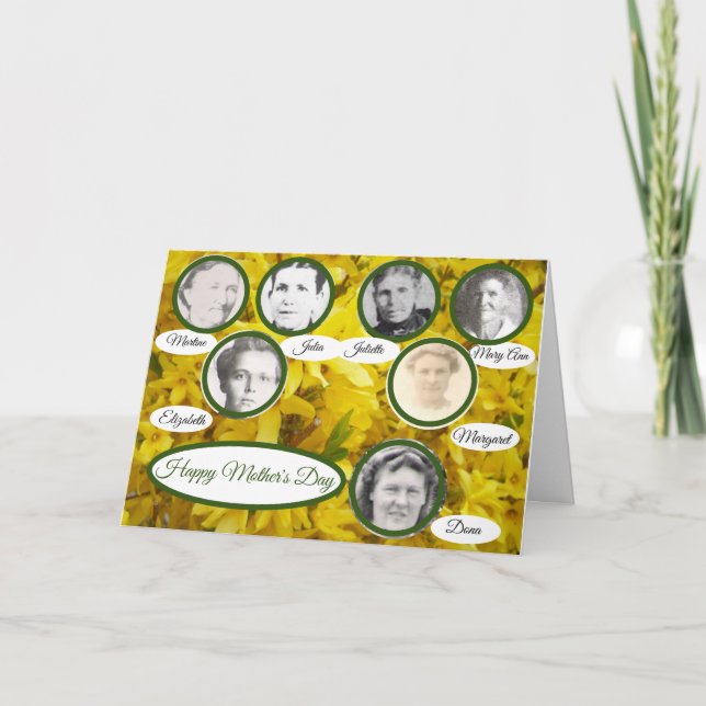 Mothers Photos Yellow Forsythia Floral Mothers Day Holiday Card (Front)