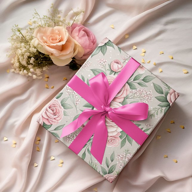 Mother's Pink Roses Wrapping Paper (Creator Uploaded)