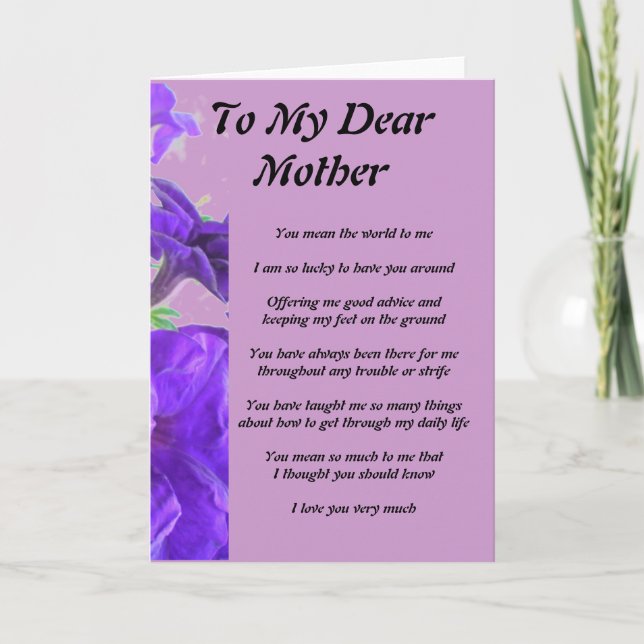Mother's Poem Card (Front)