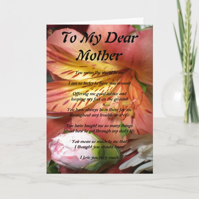 Mother's Poem Card (Front)