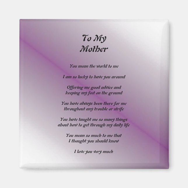 Mother's Poem Magnet (Front)