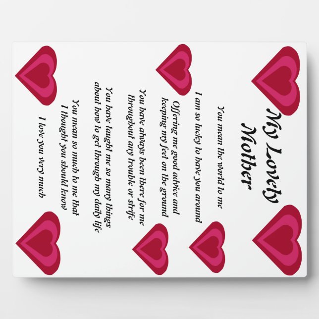 Mother's Poem Plaque (Front)