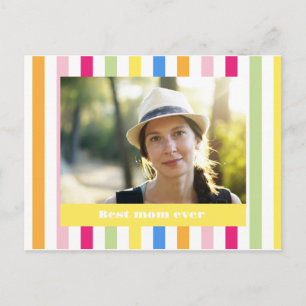 Mothers'day best mum ever modern colourful photo postcard