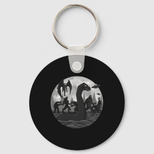 Mothman Bigfoot Loch Ness Monster Aliens Ufo Fun C Key Ring