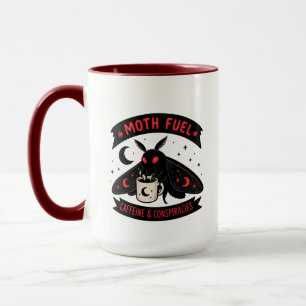 Mothman Coffee Moth Fuel Caffeine and Conspiracies Mug