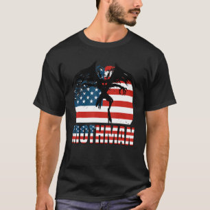 Mothman Cryptid 4th Of July American Flag T-Shirt