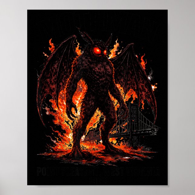 Mothman Cryptid Cryptozoology Point Pleasant West Poster (Front)