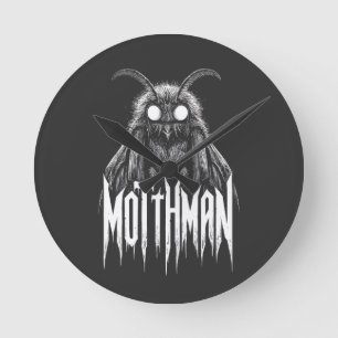 Mothman Cryptid Horror Gothic Paranormal Creature  Round Clock