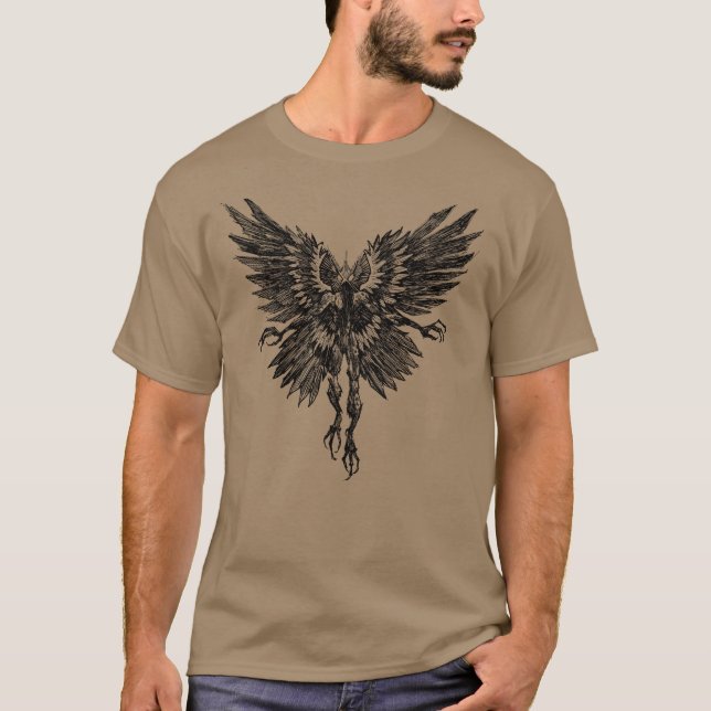 Mothman Cryptid Ringer Tee Shirt (Front)