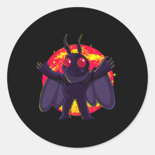 Mothman Cute Cryptid Creatures Point Pleasant WV R Classic Round Sticker