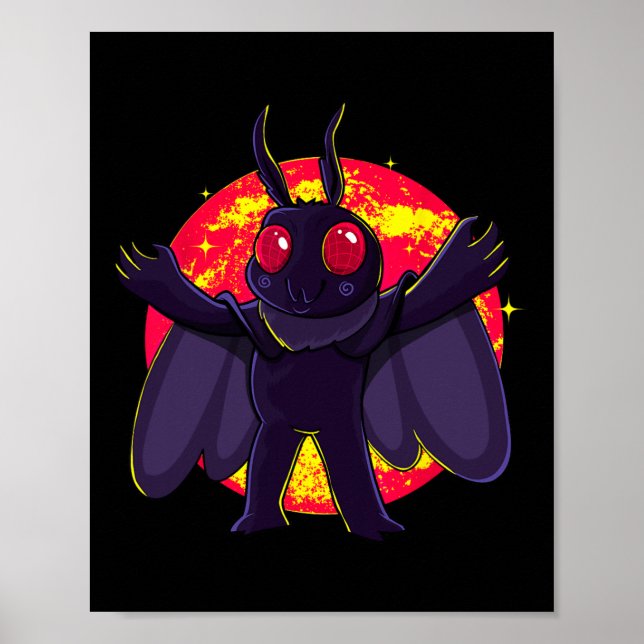 Mothman Cute Cryptid Creatures Point Pleasant WV R Poster (Front)