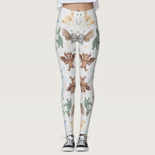 Mothman & Friends Cryptid Pattern Leggings