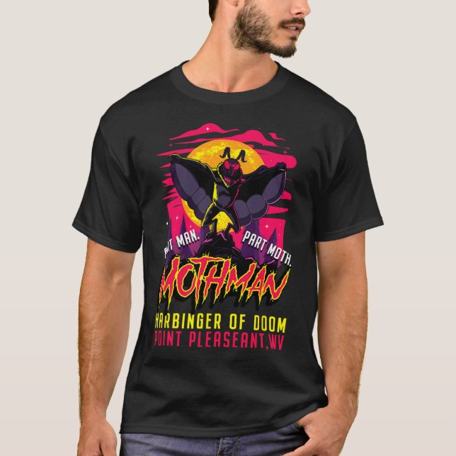 Mothman Fun Cryptid Harbinger Part Man Part Moth  T-Shirt (Front)