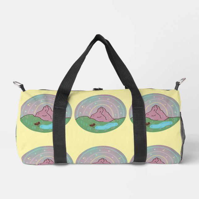 Mothman Home Planet | Cryptid Cosmic Folklore Art Duffle Bag (Front)