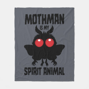 Mothman Is My Spirit Animal Silhouette Fleece Blanket