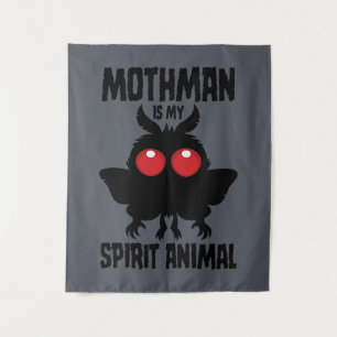 Mothman Is My Spirit Animal Silhouette Tapestry
