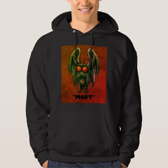 Mothman “Mort” Cryptid Vintage Image Style Hoodie  (Front)