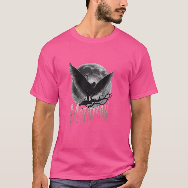 Mothman Mythical Creature Moonlit Design T-Shirt (Front)