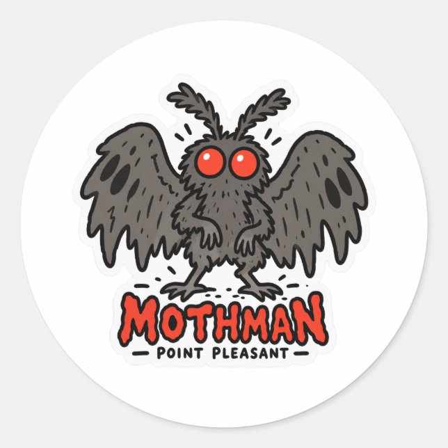 Mothman Point Pleasant WV Cryptid Sticker (Front)