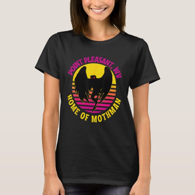 Mothman Point Pleasant WV Retro Cryptid Creature F T-Shirt (Front)