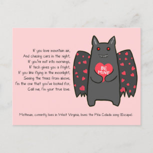 Mothman Valentine Card