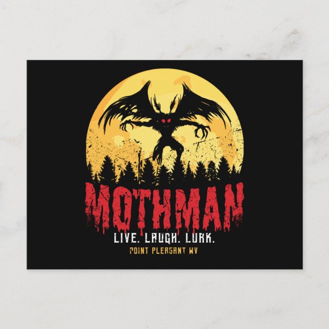 Mothman Vintage Cryptid Point Pleasant Gift Postcard (Front)