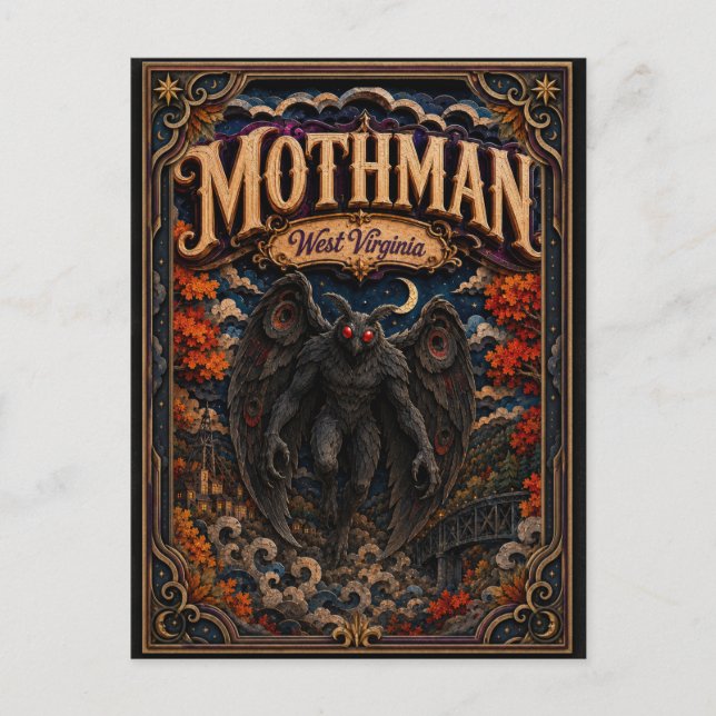 Mothman West Virginia Popcut Legends Postcard (Front)