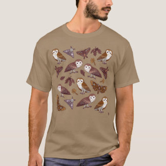 Moths And Owls Funny Animals retro T-Shirt