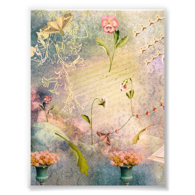 Moths and Pansies  Photo Print (Front)
