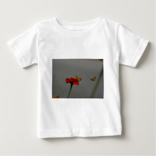 Moths and Red Zinnia Baby T-Shirt