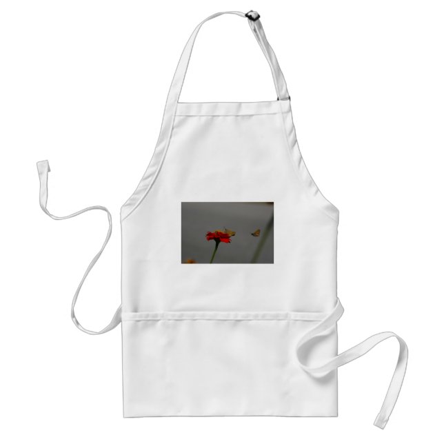 Moths and Red Zinnia Standard Apron (Front)
