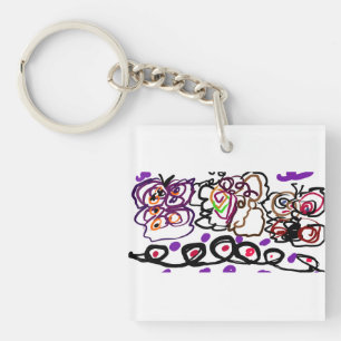 Moths' art key ring