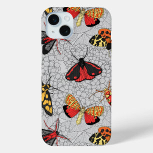 Moths on hydrangea iPhone 15 mini case