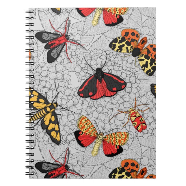 Moths on hydrangea notebook (Front)