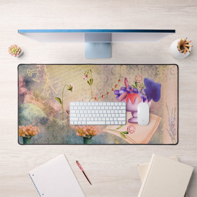 Moths, pansies and a fruit bowl desk mat (Office 1)