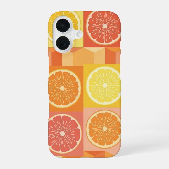 Motif d'Agrumes Vintage iPhone 16 Case (Back)