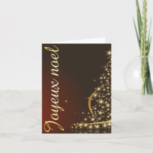 Motif de Noël rouge avec arbre de Noël doré Card
