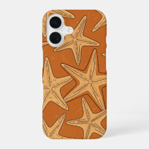 Motif étoile de mer rétro iPhone 16 case