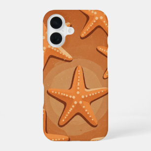 Motif étoile de mer rétro iPhone 16 case