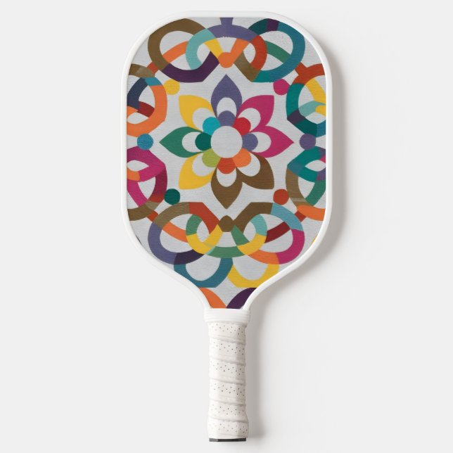 motif floral pickleball paddle (Front)