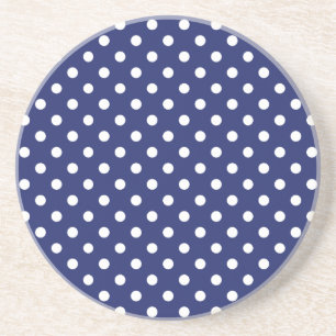 Motif Peas Blanc Marine Blue Coaster