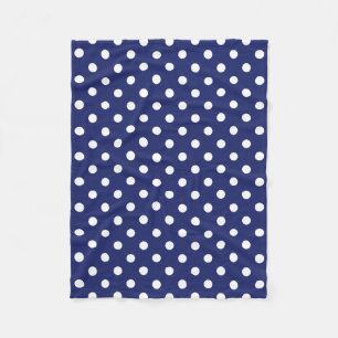 Motif Peas Blanc Marine Blue Fleece Blanket