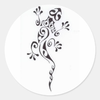 Motif-tatouage-lezard-polyn-sien Classic Round Sticker