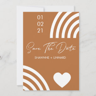 Motif Terracotta Boho Script Save the Date Photo Invitation