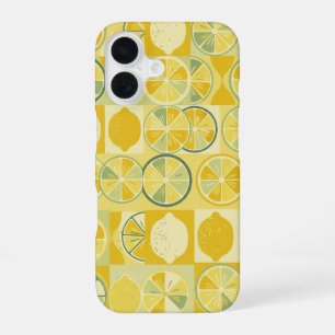 Motif Vintage à Citrons Stylisés iPhone 16 Case
