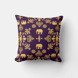 Motifs African Boho Paisley Floral Ikat Cushion