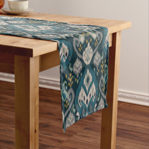 Motifs African boho paisley Floral Ikat pattern Short Table Runner